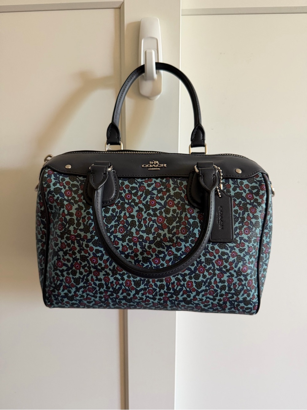 Coach F59445 Mini Bennett Ranch Floral Mist Cornflower Satchel NWT